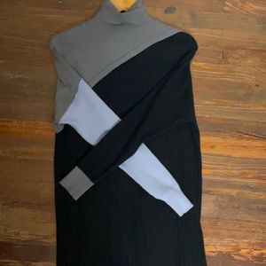 Knit turtleneck midi dress